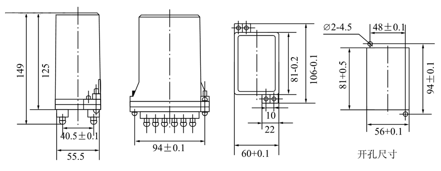 DZ-31B外形尺寸和安裝尺寸圖