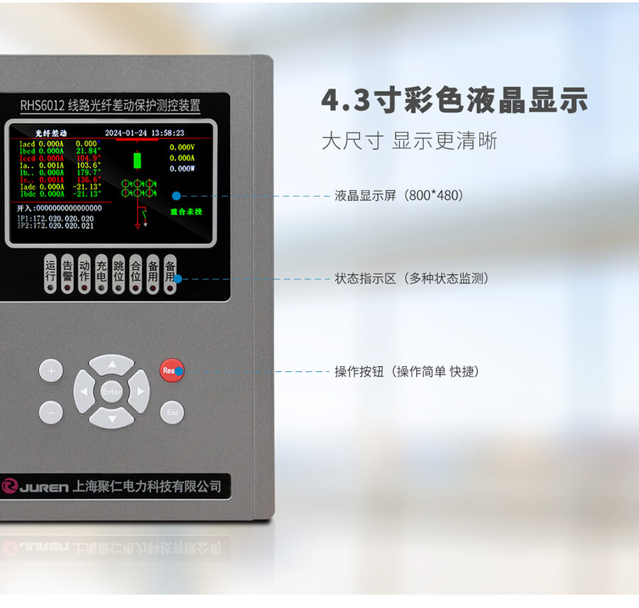 光纖差動(dòng)保護(hù)測控裝置面板